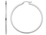 Extra Large Hoop Earrings in 14K White Gold 2 Inch (2.00 mm)